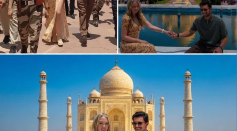 Tiffany Trump and Michael Boulos visiting the Taj Mahal in Agra, India.