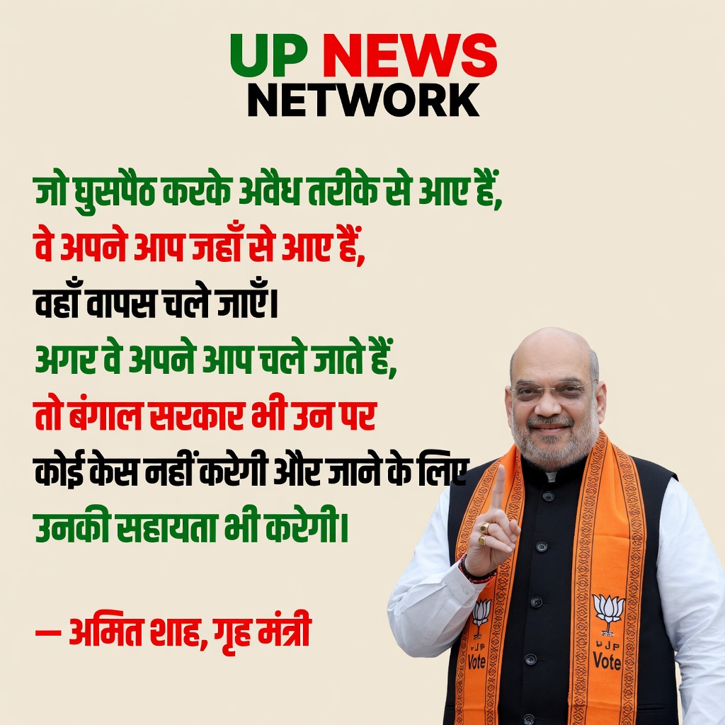अमित शाह का अवैध घुसपैठियों को अल्टीमेटम: “स्वयं वापस लौट जाएं, सरकार करेगी सहयोग”; बंगाल की राजनीति में गरमाया मुद्दा