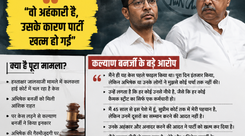 टीएमसी में घमासान: अभिषेक बनर्जी और कल्याण बनर्जी के बीच बढ़ा विवाद, पार्टी में अंदरूनी कलह के संकेत