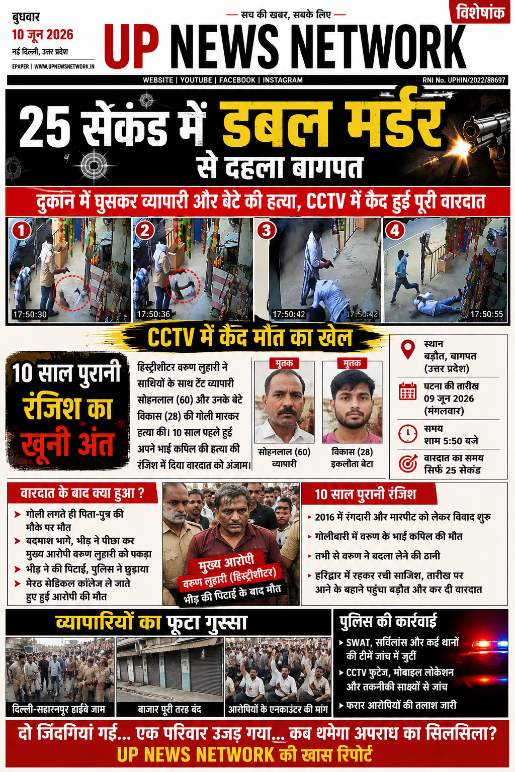 25 सेकंड में बिछ गई लाशें: बागपत के डबल मर्डर ने दहला दिया उत्तर प्रदेश