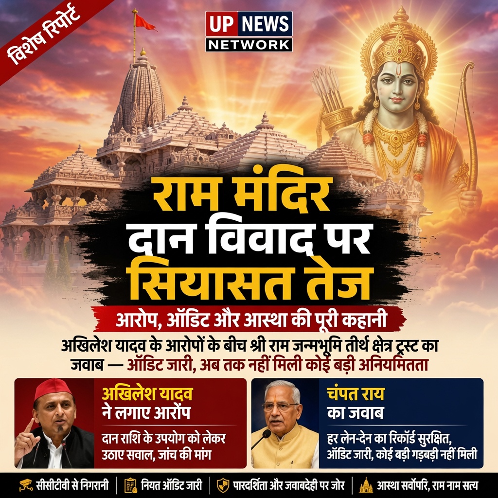 🚩 राम मंदिर दान विवाद पर सियासत तेज: आरोप, ऑडिट और आस्था की पूरी कहानी