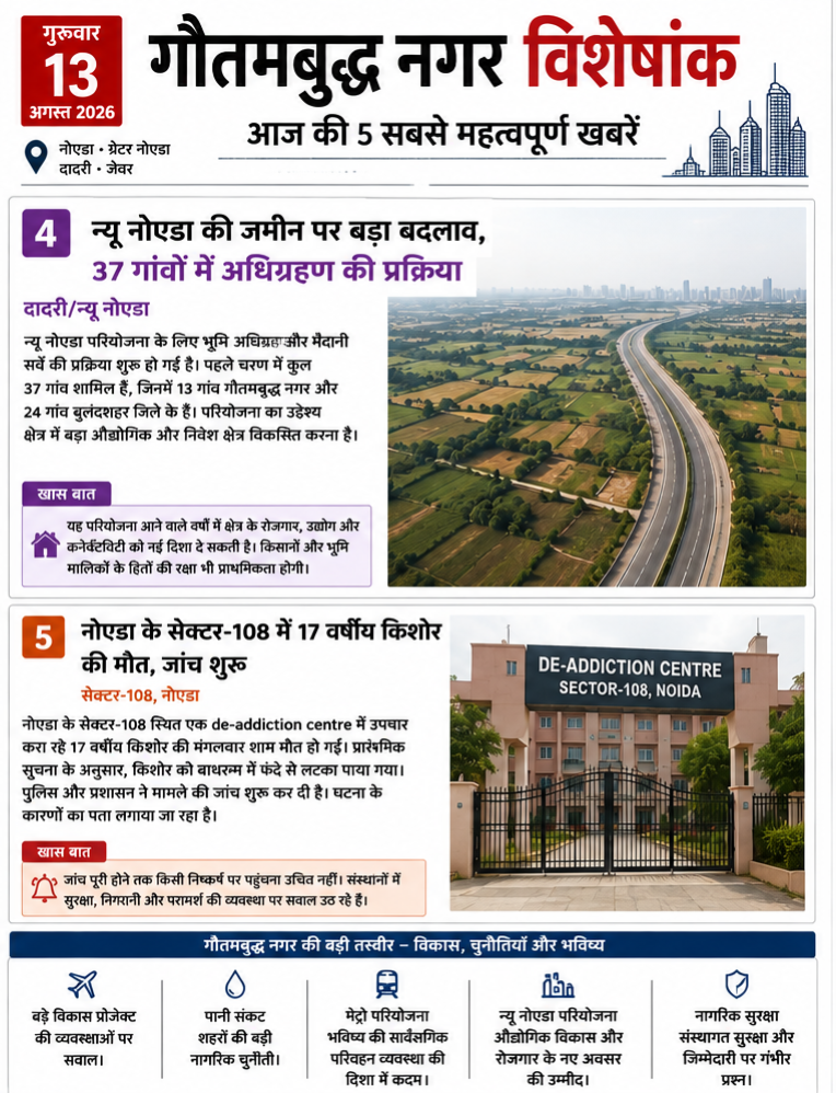 Gautam Buddh Nagar News: New Noida development and Greater Noida West Metro