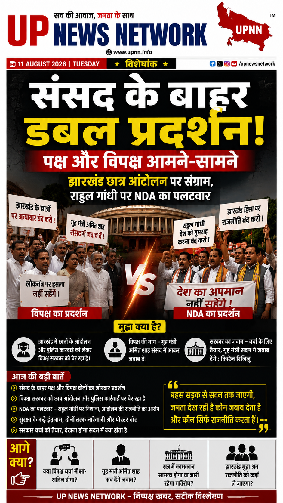 Parliament Protest: संसद के बाहर सत्ता पक्ष और विपक्ष आमने-सामने, 5 बड़े राजनीतिक संकेत